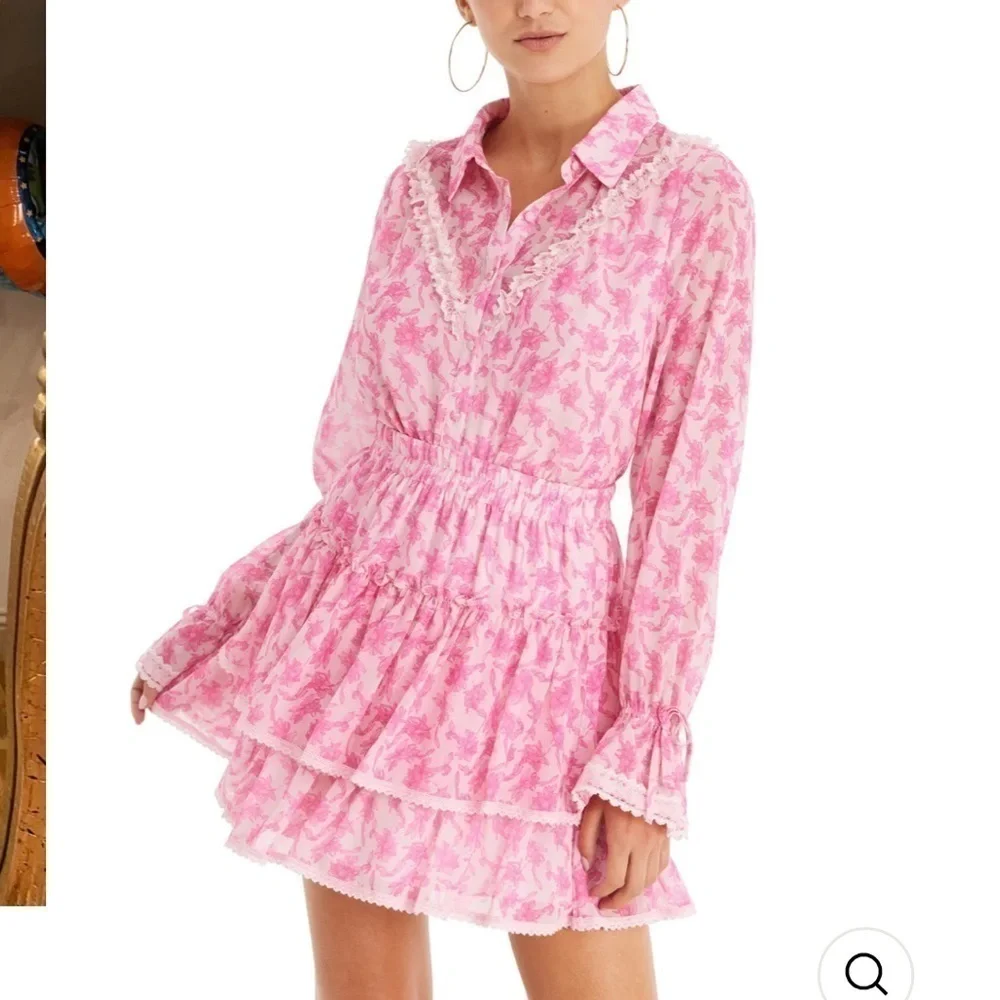 ALLISON NEW YORK DELILAH MINI SKIRT AND MATCHING TOP PINK FLORAL SET